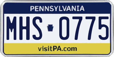 PA license plate MHS0775