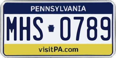 PA license plate MHS0789