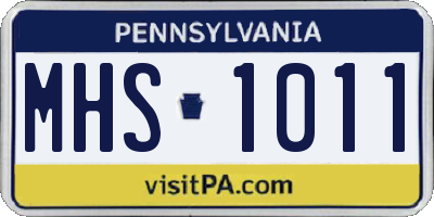 PA license plate MHS1011