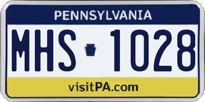 PA license plate MHS1028