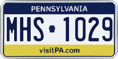 PA license plate MHS1029