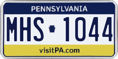 PA license plate MHS1044