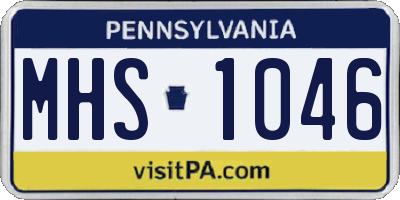 PA license plate MHS1046