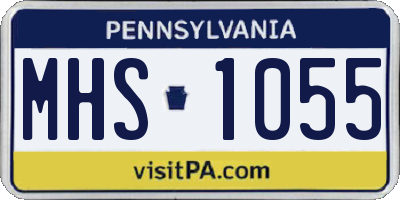 PA license plate MHS1055