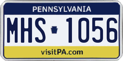 PA license plate MHS1056