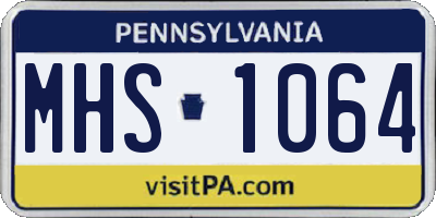 PA license plate MHS1064