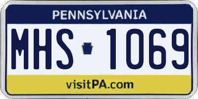 PA license plate MHS1069