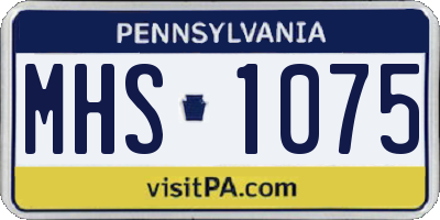 PA license plate MHS1075