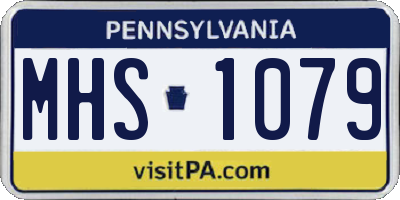 PA license plate MHS1079