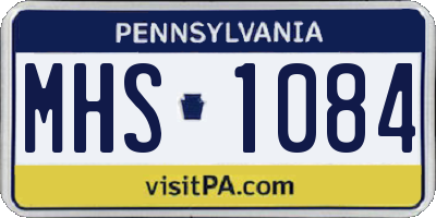 PA license plate MHS1084