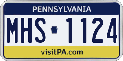 PA license plate MHS1124