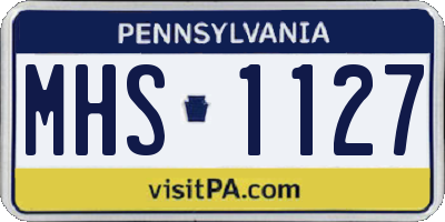 PA license plate MHS1127