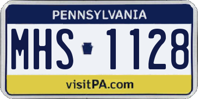 PA license plate MHS1128