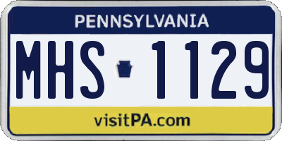 PA license plate MHS1129