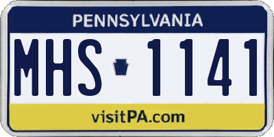 PA license plate MHS1141