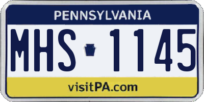 PA license plate MHS1145
