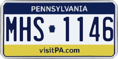 PA license plate MHS1146