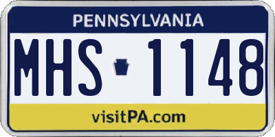 PA license plate MHS1148