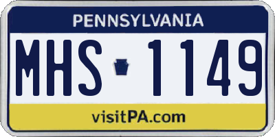 PA license plate MHS1149