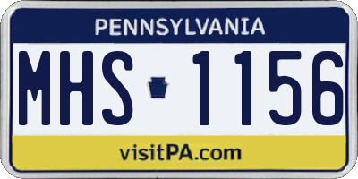 PA license plate MHS1156