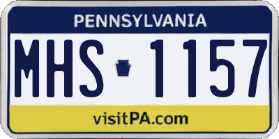 PA license plate MHS1157