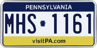 PA license plate MHS1161