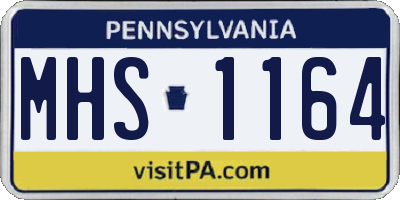 PA license plate MHS1164