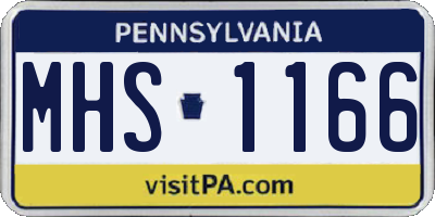 PA license plate MHS1166