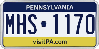 PA license plate MHS1170