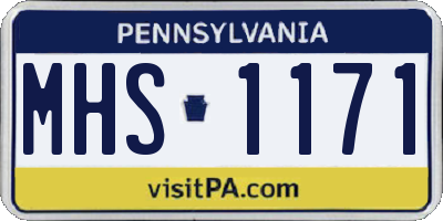 PA license plate MHS1171