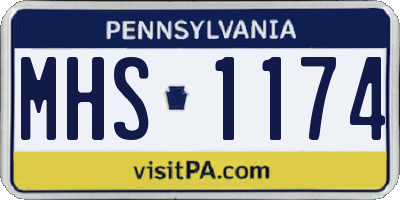 PA license plate MHS1174