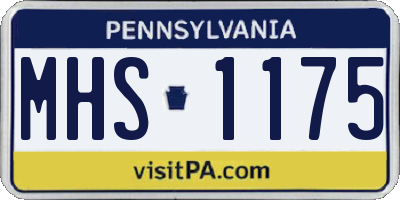 PA license plate MHS1175