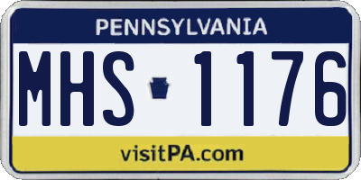 PA license plate MHS1176