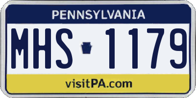 PA license plate MHS1179