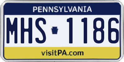 PA license plate MHS1186