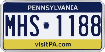 PA license plate MHS1188