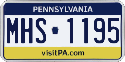 PA license plate MHS1195