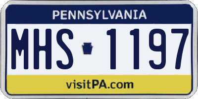 PA license plate MHS1197