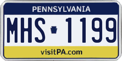 PA license plate MHS1199