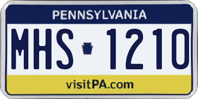 PA license plate MHS1210
