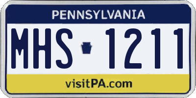 PA license plate MHS1211