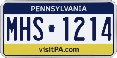 PA license plate MHS1214
