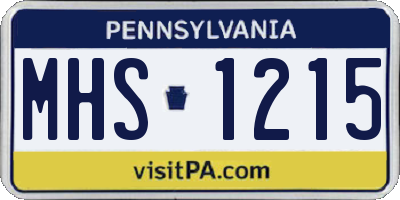 PA license plate MHS1215