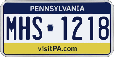 PA license plate MHS1218