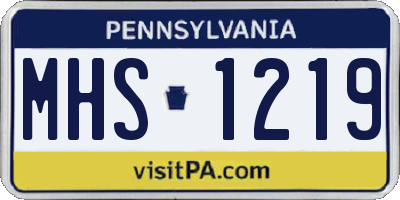 PA license plate MHS1219