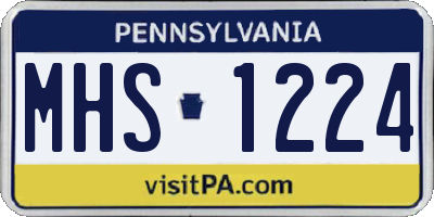 PA license plate MHS1224