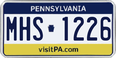 PA license plate MHS1226