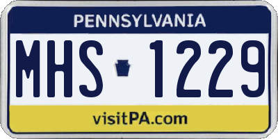 PA license plate MHS1229