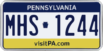 PA license plate MHS1244