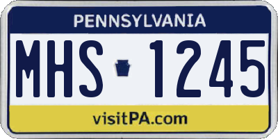 PA license plate MHS1245